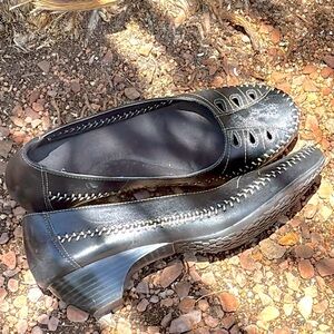 Bass Leather Wedge Heels Elana Size 10 Black